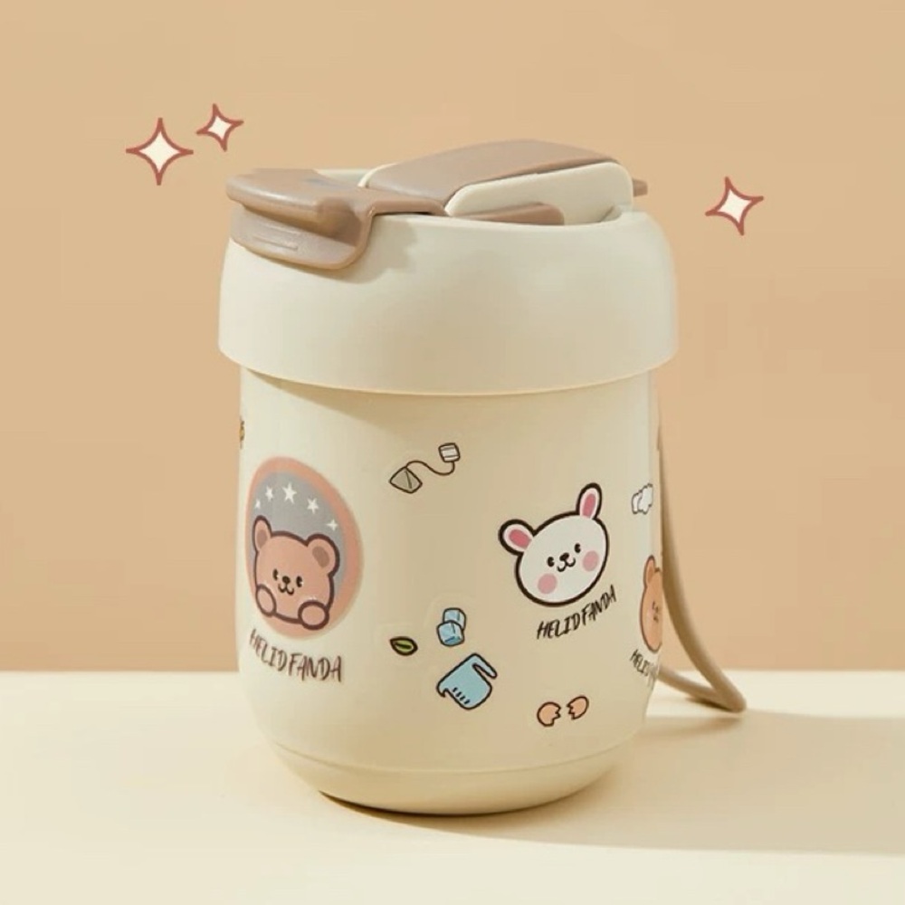 Cute Bear Stainless Steel Tumbler Insulation Cup (360 ml/12.17 oz)